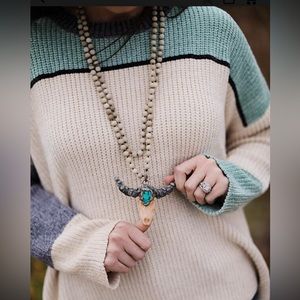 Art by Amy Ivory Beaded Steer Necklace